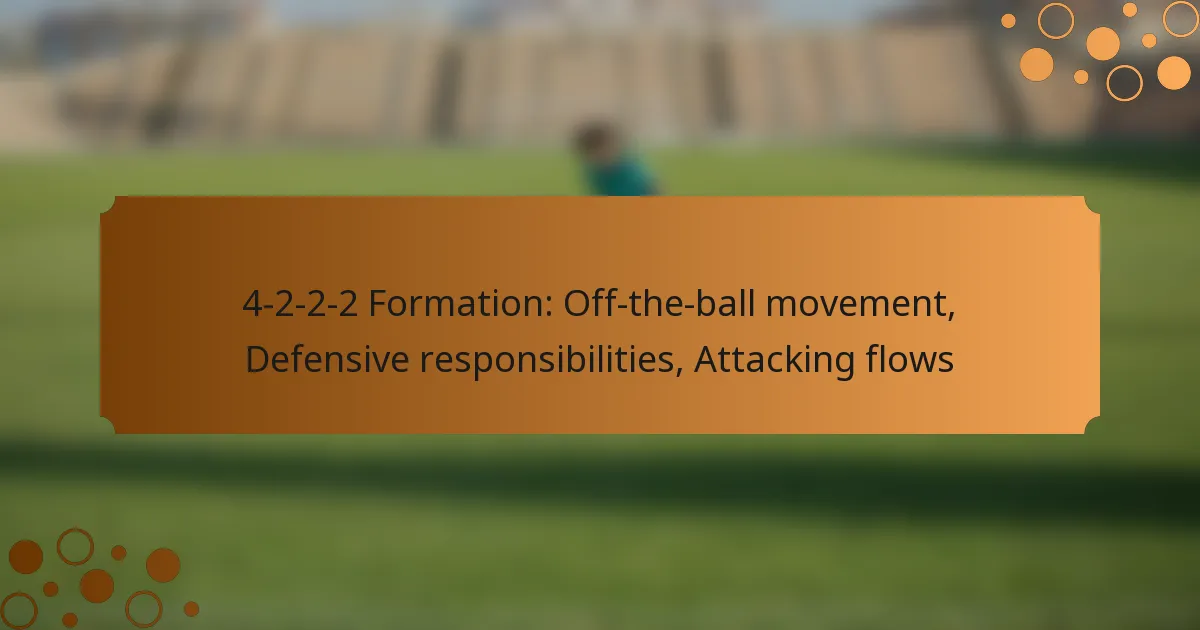 4-2-2-2 Formation: Off-the-ball movement, Defensive responsibilities, Attacking flows