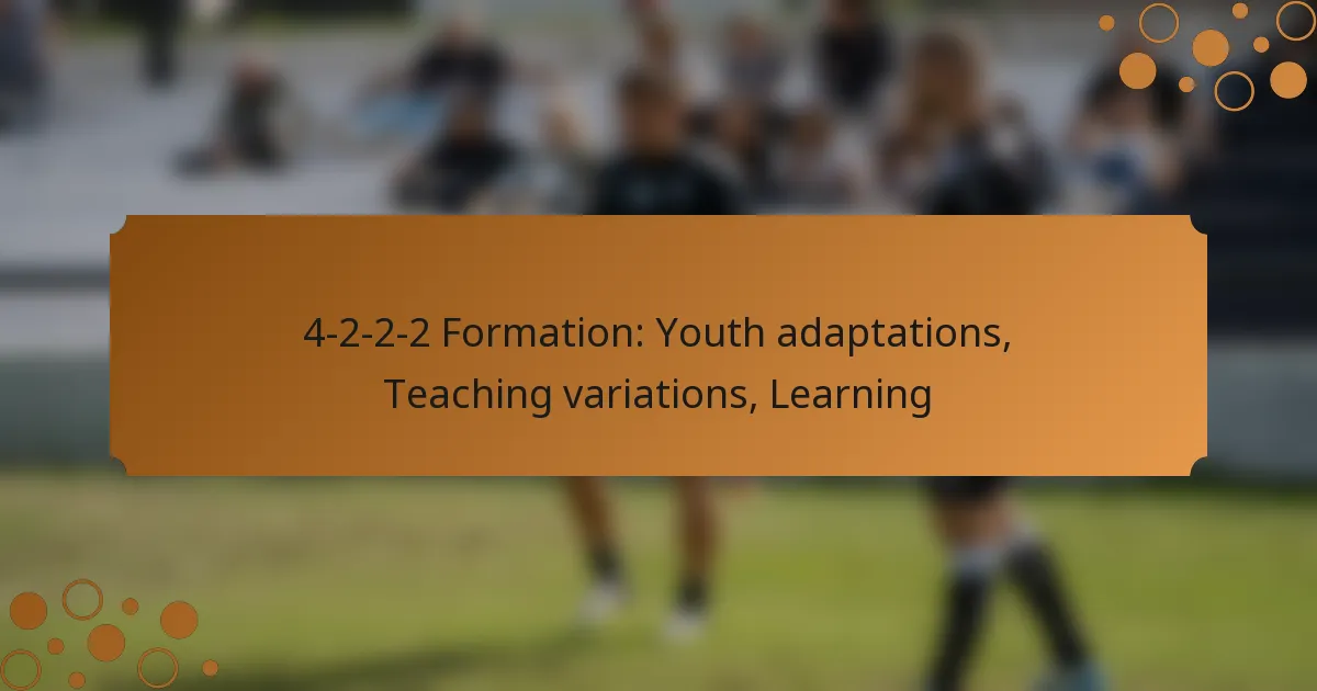 4-2-2-2 Formation: Youth adaptations, Teaching variations, Learning