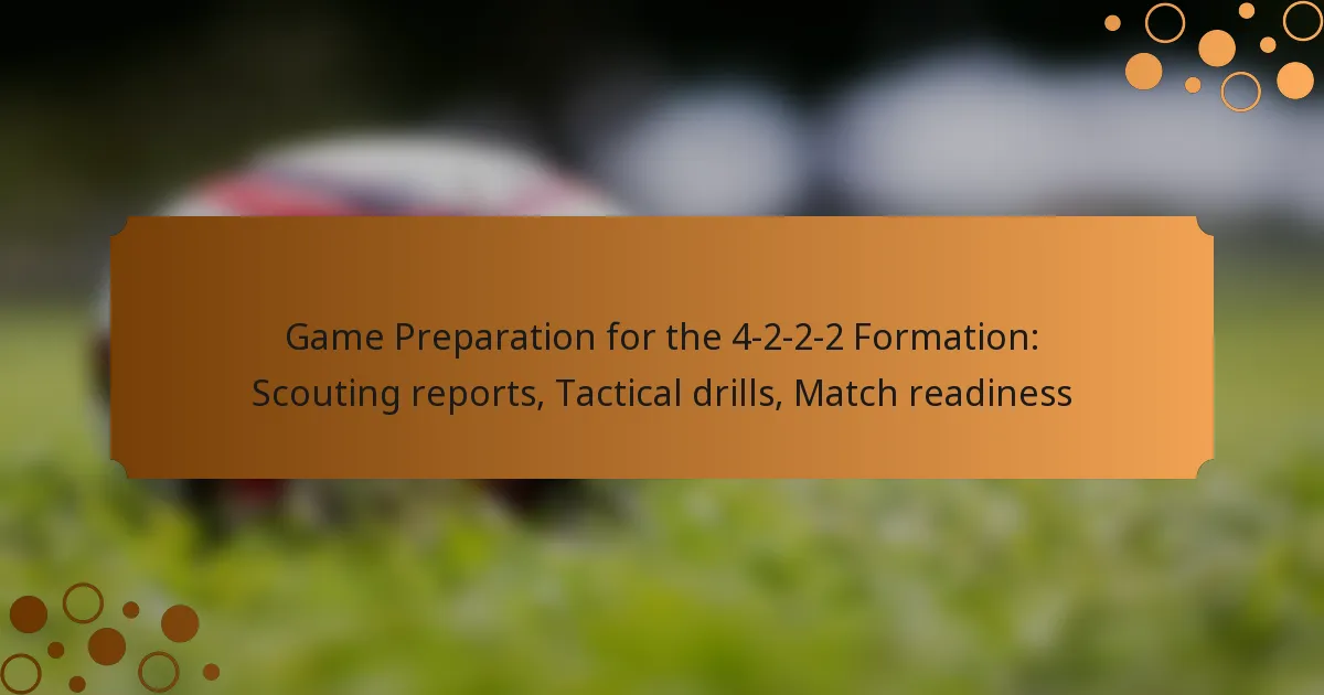 Game Preparation for the 4-2-2-2 Formation: Scouting reports, Tactical drills, Match readiness