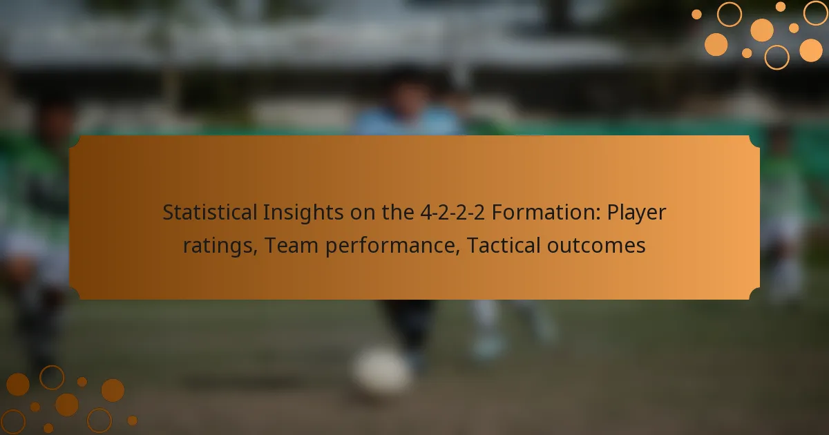 Statistical Insights on the 4-2-2-2 Formation: Player ratings, Team performance, Tactical outcomes