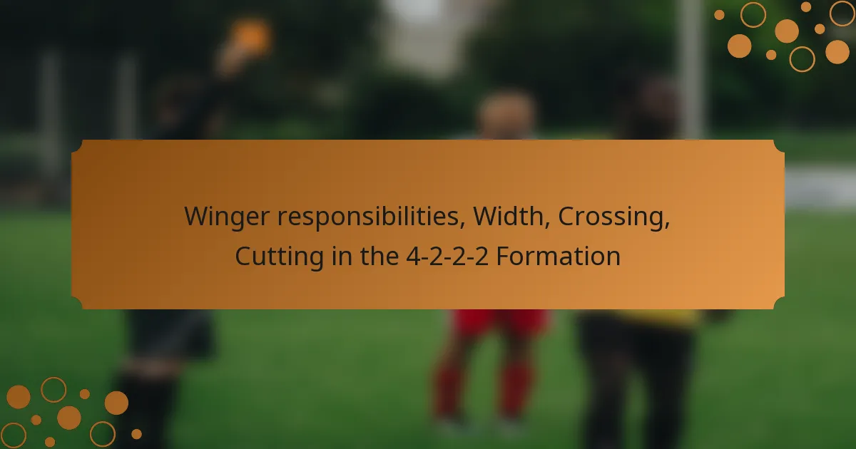 Winger responsibilities, Width, Crossing, Cutting in the 4-2-2-2 Formation