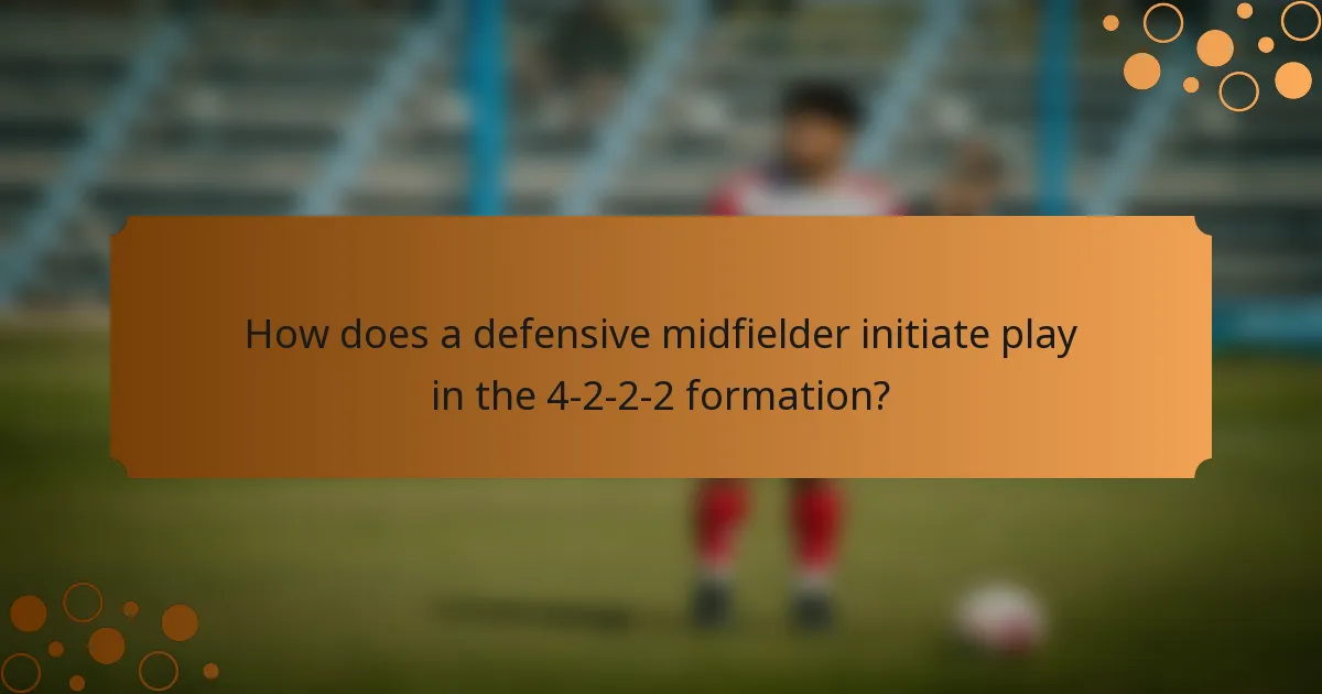 How does a defensive midfielder initiate play in the 4-2-2-2 formation?