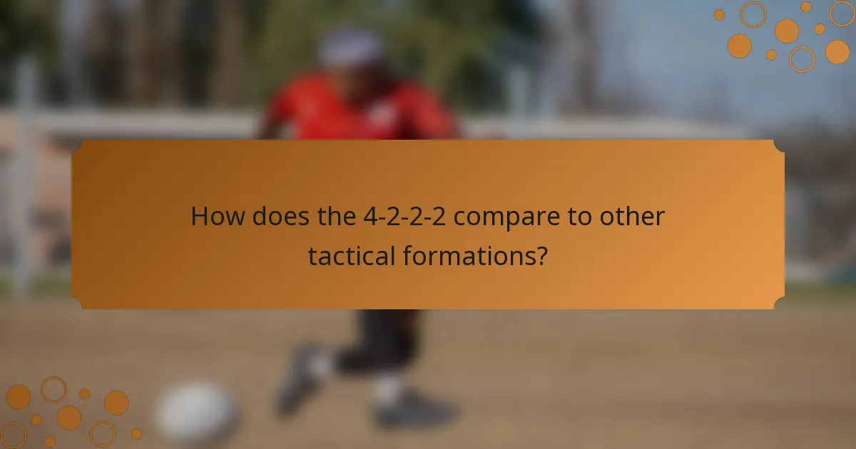 How does the 4-2-2-2 compare to other tactical formations?