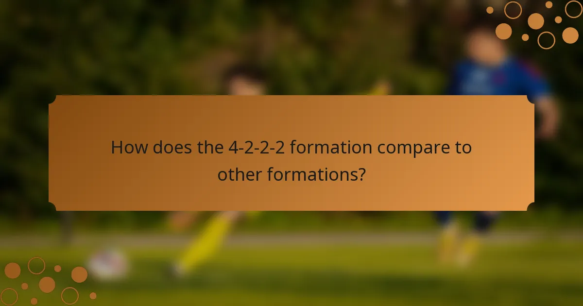 How does the 4-2-2-2 formation compare to other formations?