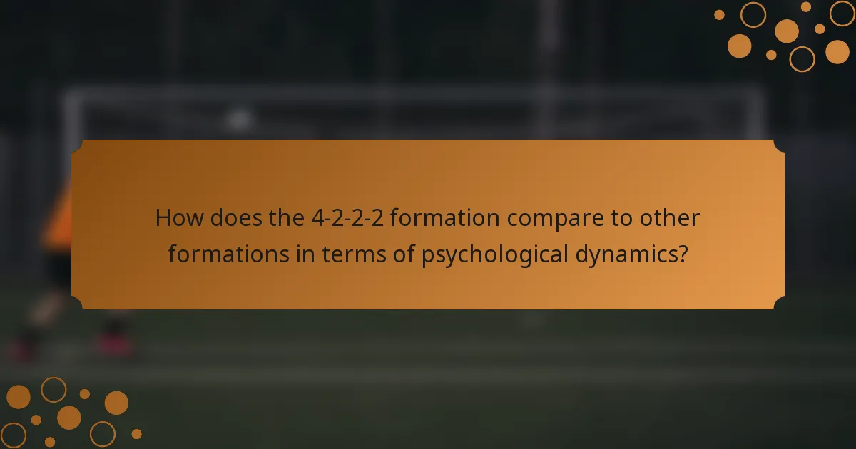 How does the 4-2-2-2 formation compare to other formations in terms of psychological dynamics?