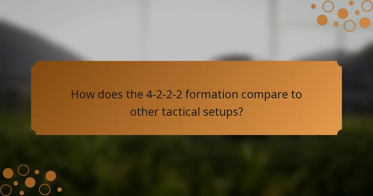 How does the 4-2-2-2 formation compare to other tactical setups?