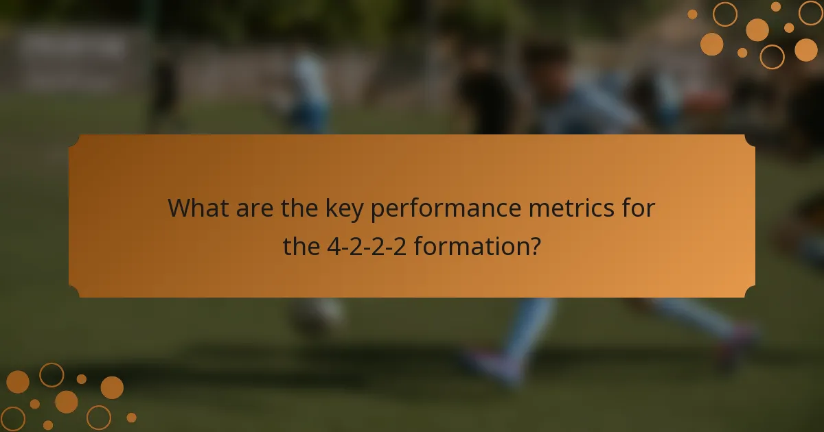 What are the key performance metrics for the 4-2-2-2 formation?
