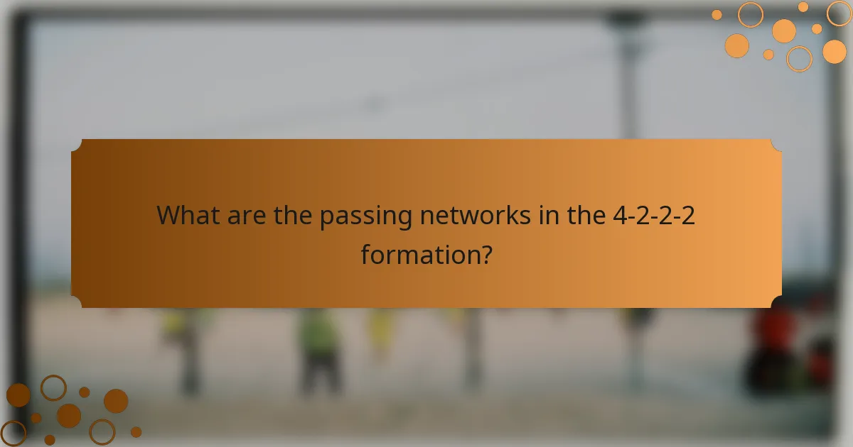 What are the passing networks in the 4-2-2-2 formation?