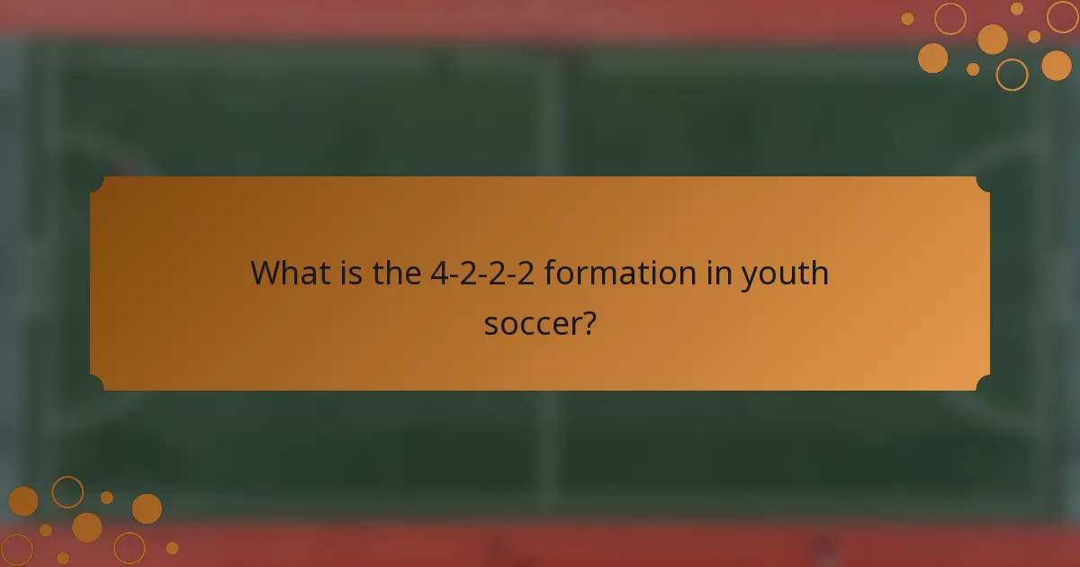 What is the 4-2-2-2 formation in youth soccer?