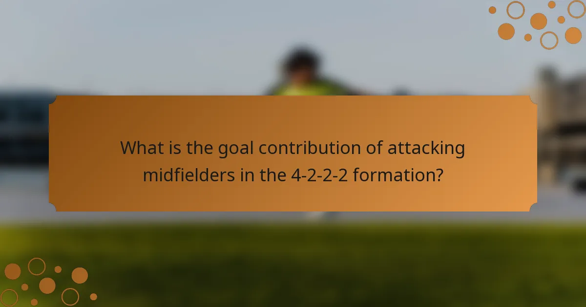 What is the goal contribution of attacking midfielders in the 4-2-2-2 formation?
