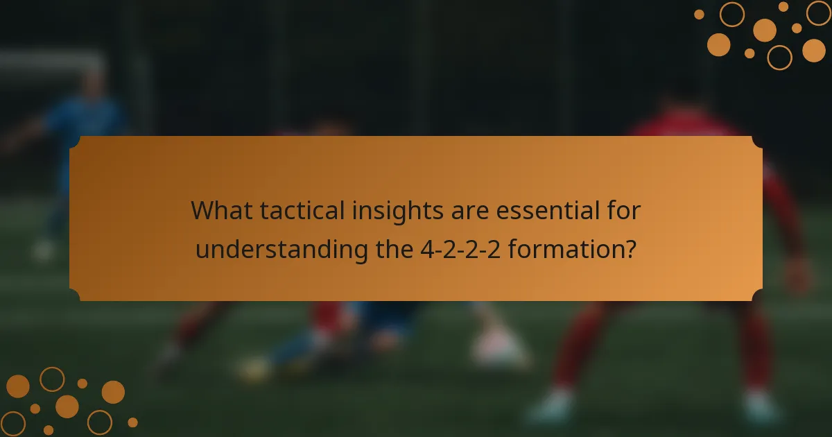 What tactical insights are essential for understanding the 4-2-2-2 formation?