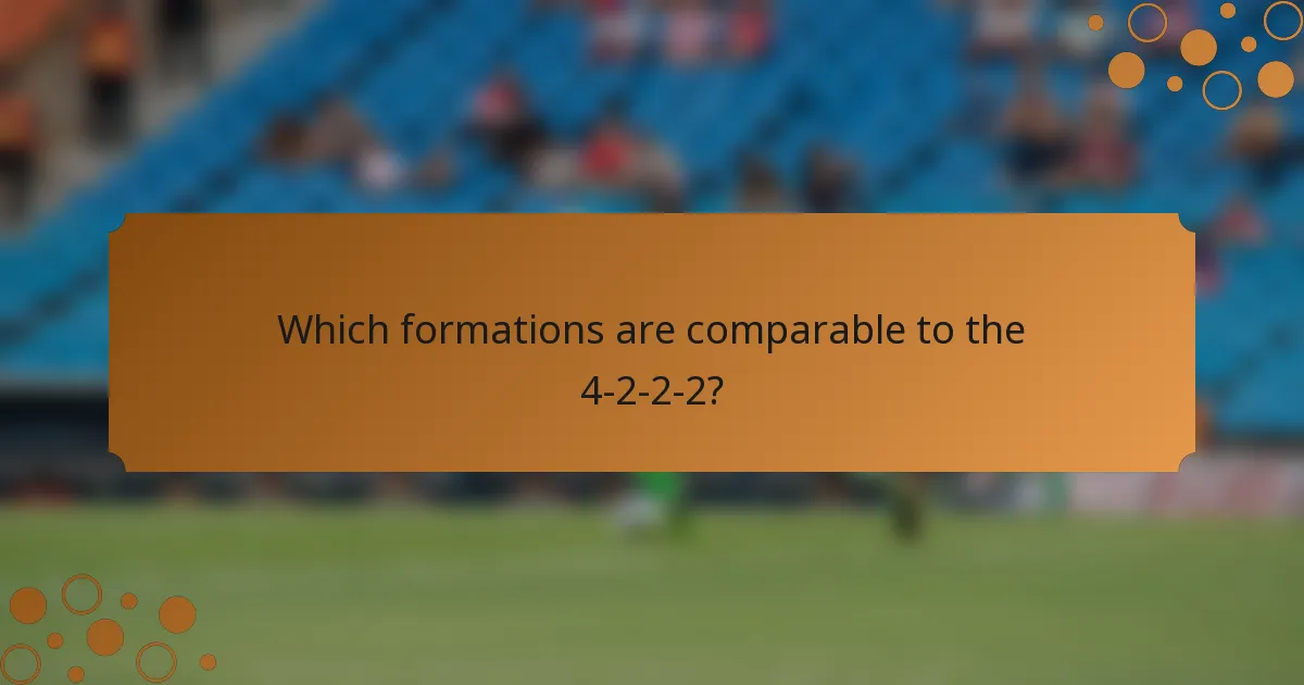 Which formations are comparable to the 4-2-2-2?