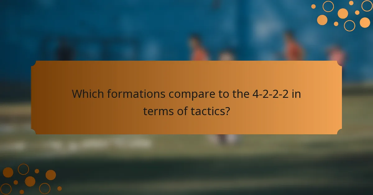 Which formations compare to the 4-2-2-2 in terms of tactics?