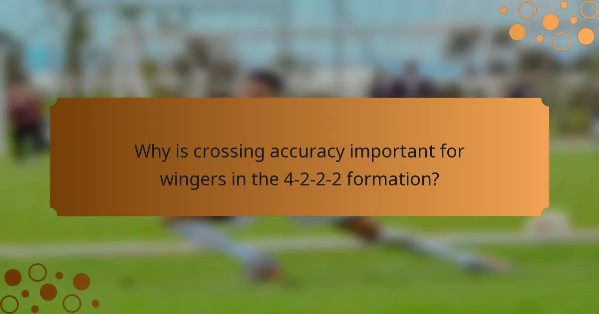 Why is crossing accuracy important for wingers in the 4-2-2-2 formation?